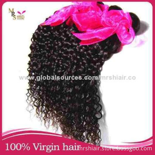 Brazilian hair unprocessed Jerry curl human virgin hair extension, dark hair